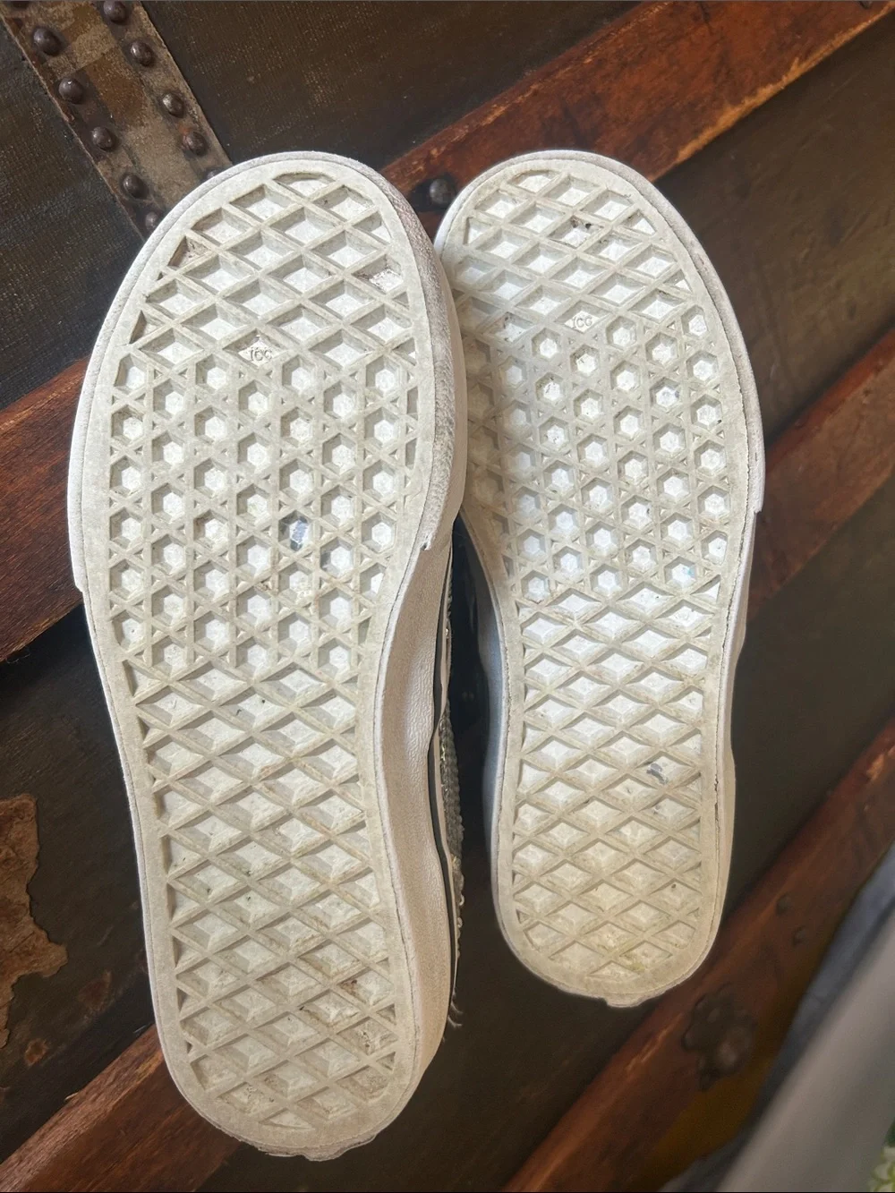 Vans Kids Silver Sequin Slip-On Sneakers